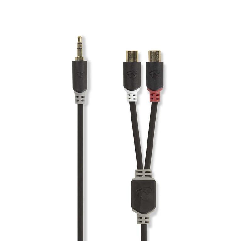 Nedis Câble Audio Jack 3.5mm Mâle Vers Double Rca Femelle 0,2m