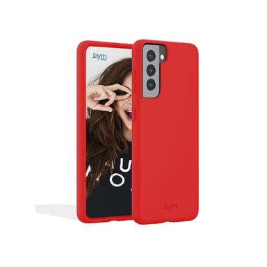 JAYM - Coque Silicone Premium Rouge pour Samsung Galaxy S21 Plus -100% Silicone et Microfibre - Renforcée et Ultra Doux