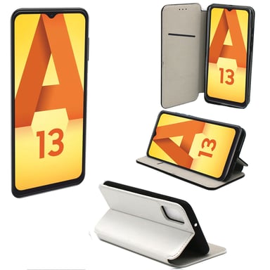 Samsung Galaxy A13 4G Etui housse rabat protection blanche