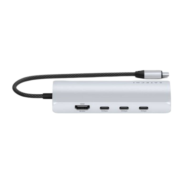 Adaptateur Multiports avec 4 Ports USB-C vers Ethernet V3 Argent - Neuf