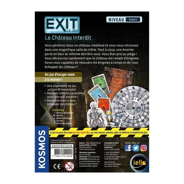 Jeu D'Escape Game Iello Exit Le Château Interdit – Coopératif 1-6 Joueurs - vue 3