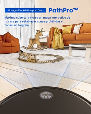 Proscenic V10 Robot Aspirador - 3000Pa 2600mAh 120min Autonomía Navegación LiDAR