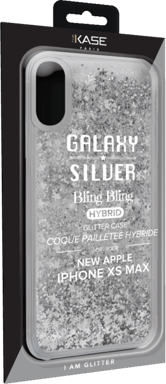 Funda Bling Bling Glitter Hybrid para Apple iPhone XS Max, Silver Galaxy