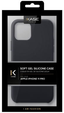Custodia in morbido gel di silicone per iPhone 11 Pro, nero satinato