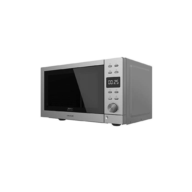 Cecotec Micro-ondes numériques sans plaque GrandHeat 2010 Flatbed Steel. Puissance 700 W, Capacité 20 Litres, Grille 900 Watt, 9 Fonctions préréglées, Démarrage rapide, Nettoyage facile