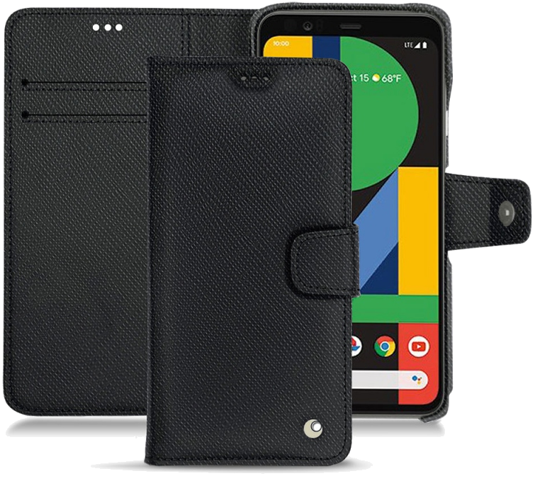 Housse cuir Google Pixel 4 - Rabat horizontal portefeuilleNoir