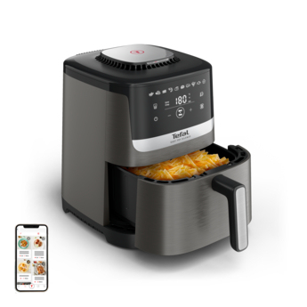 Tefal Easy Fry Silence EY551HE0 friteuse Unique 5 L Autonome Friteuse d'air chaud Noir, Gris, Acier inoxydable