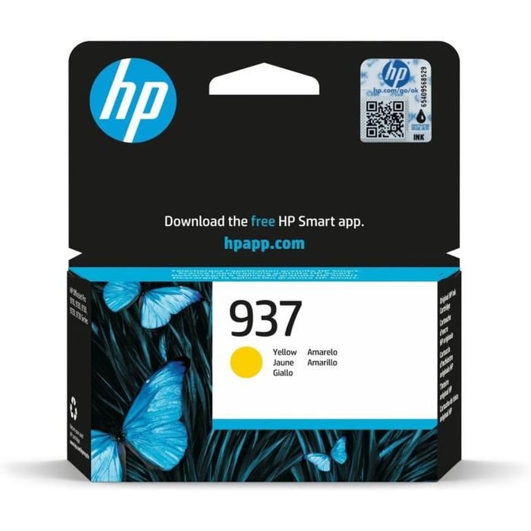 Cartouche d'encre jaune HP 937 originale standard 800 pages 4S6W4NE Noir - Neuf