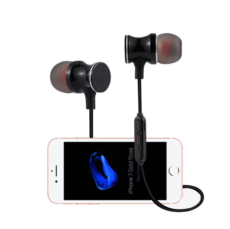 Ecouteurs Bluetooth Metal avec Telecommande pour Smartphone Sans Fil Bouton  Son Kit Main Libre INTRA-AURICULAIRE