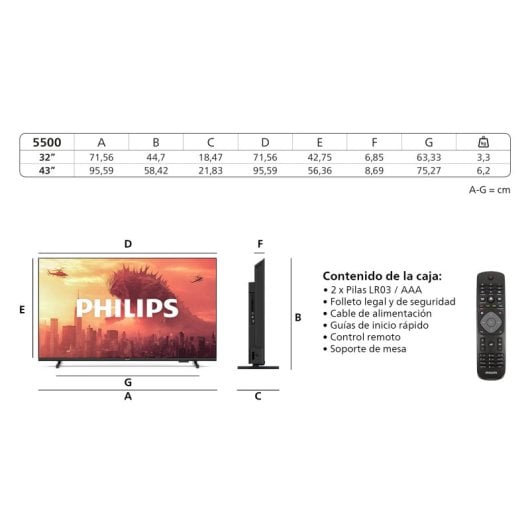 Philips 32PHS5500 TV LED 32 80 cm Full HD 1280x720 2xHDMI - vue 4