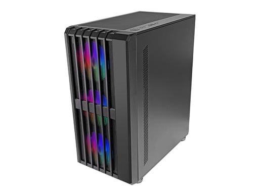 MARS GAMING Caja Mid Tower ATX MC-Vault RGB con panel de cristal (Negro)