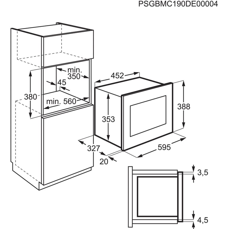 Micro-Ondes Solo Intégrable ELECTROLUX LMS2203EMX – 20L, 700W, Commandes Mécaniques - vue 8