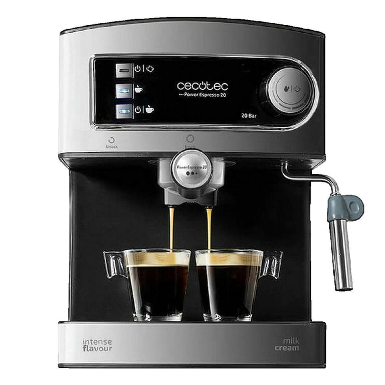 Machine à café Cecotec Expresso Power Espresso 20 20 bars Réservoir 1.5 Bras Double Sortie Buse vapeur Plateau Réchauffe tasses Finitions en Acier Inoxydable - vue 2