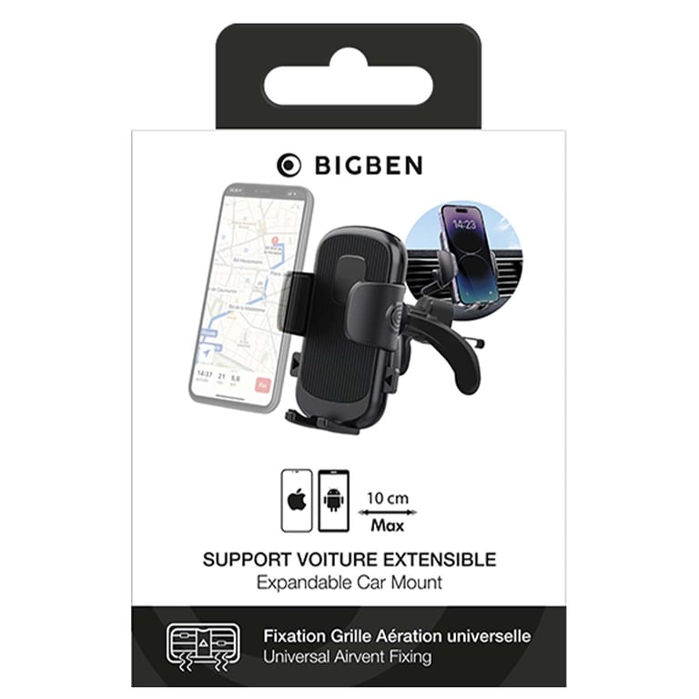 Support Voiture Ventilation Maintien berceau ajustable Bigben Neuf - vue 3