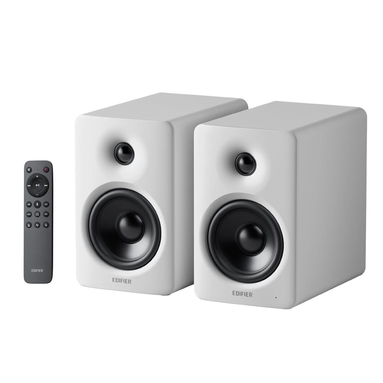 Haut parleurs Edifier M90 2.0 canaux sans fil et filaires blancs - vue 2