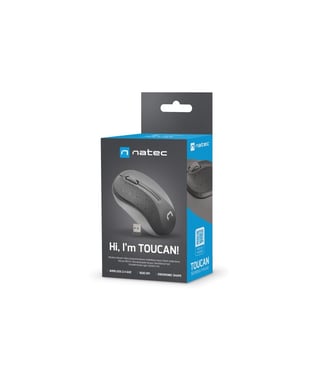 NATEC Toucan ratón Oficina Ambidextro RF inalámbrico Óptico 1600 DPI