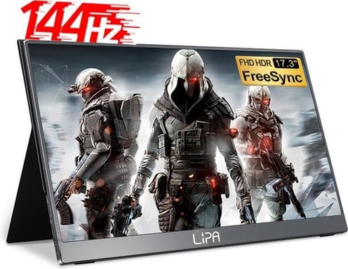 Lipa HDR-60 moniteur portable Full HD 17.3 pouces - Écran portable - Écran d'ordinateur - Moniteur - 144 Hz - HDMI - 2x USB C