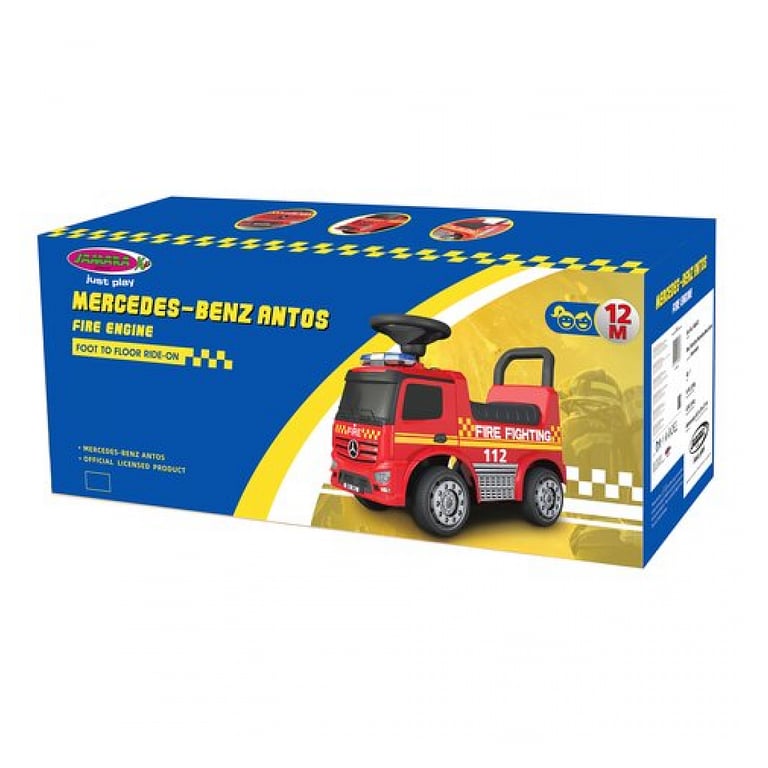 Voiture à Pousser Mercedes Benz Antos Pompier avec Klaxon et Protection Anti Basculement Neuf - vue 4