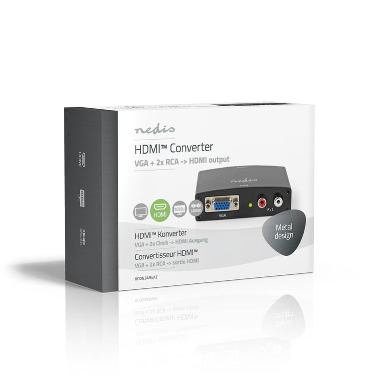 Nedis VCON3454AT convertisseur de signal vidéo Convertisseur vidéo de passif - Neuf