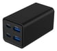 Gembird TA-UC-2A2C-PD65-01-BK chargeur d'appareils mobiles Ordinateur portable, Smartphone Noir Secteur Charge rapide Intérieure