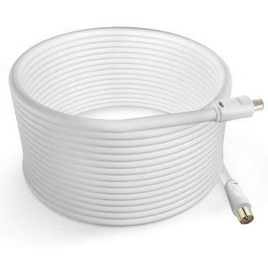 Antena de cable TV Macho/Hembra Coxial 9.5 mm PVC 10 m - LinQ Blanco
