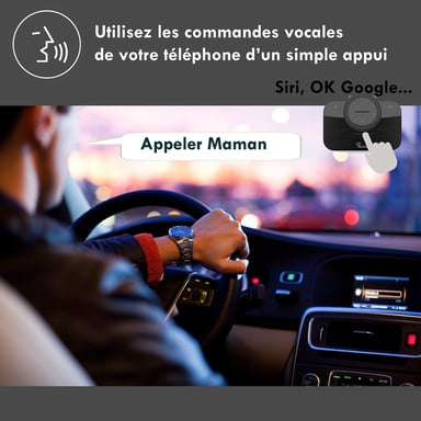 Kit main libre voiture bluetooth B-PRO 2 - pour tous smartphones et toutes autos  – support pour GPS, musique, Podcast