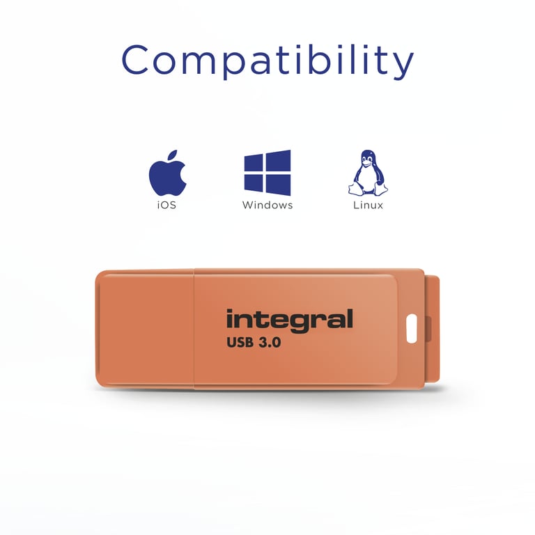 Integral INFD32GBNEONOR3.0 lecteur USB flash 32 Go USB Type-A 3.2 Gen 1 (3.1 Gen 1) Orange - Neuf