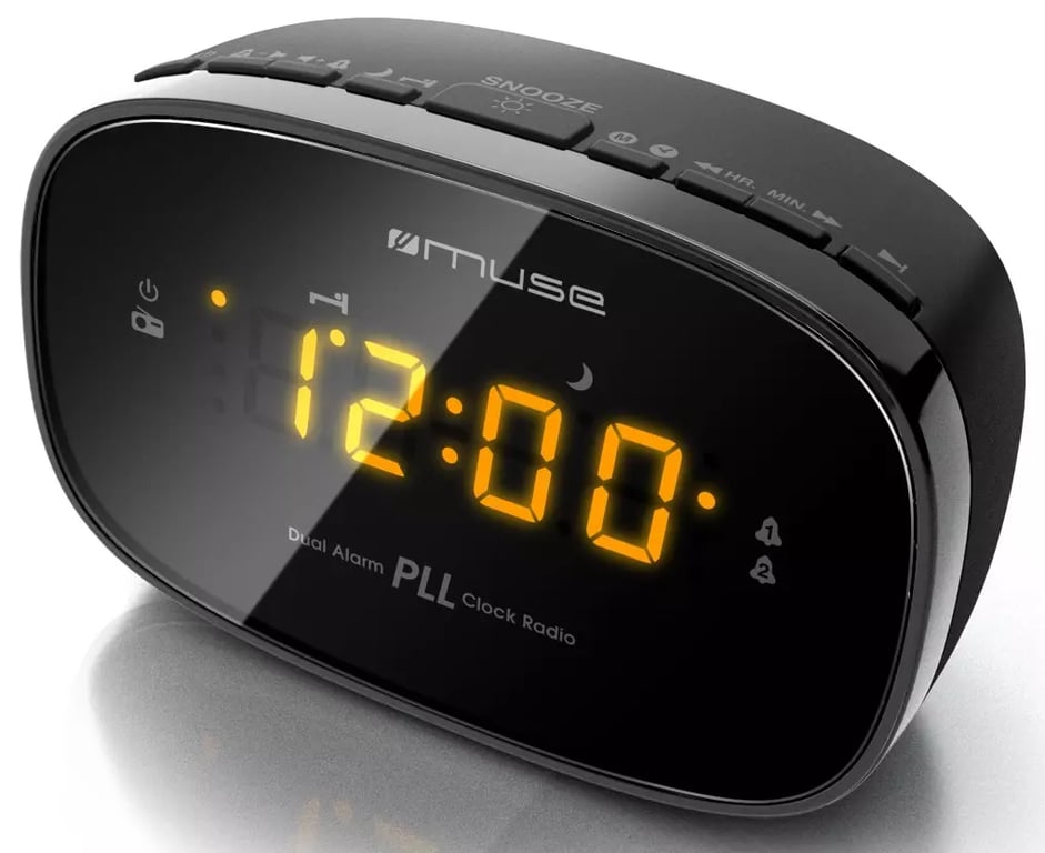 Radio Réveil MUSE M-150 CR – Double Alarme, Tuner PLL FM, 20 Présélections - vue 4