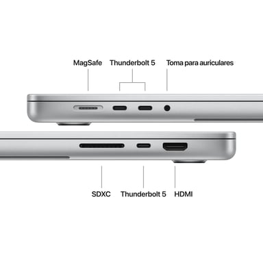 Macbook Pro M5 Max (2026) 16'', 2 TB RAM 48 GB Apple GPU 40, Argento - QWERTY ES
