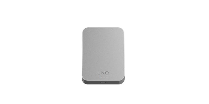LinQ Powerbank 10 000mAh Montaje Magnético Inalámbrico Compatible MagSafe Ultra-Fino Gris