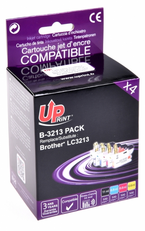 Pack UPrint compatible BROTHER LC 3213 4 cartouches Neuf