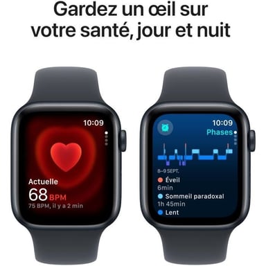 Apple Watch SE OLED 44 mm Digital 368 x 448 Pixeles Pantalla táctil Negro Wifi GPS (satélite)