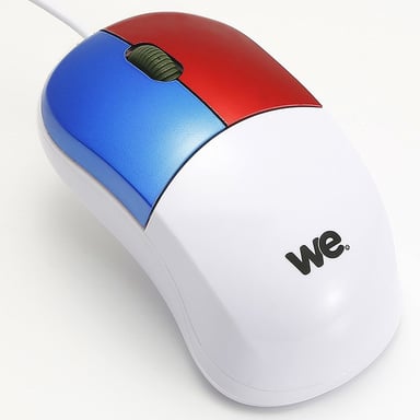 WeKids Souris Pour Enfant Filaire Optique Haute Précision 3 Boutons 1800 Souris Ergonomique pour Windows 7/8/10/X, Vista/Linux/Mac Ordinateur Portable/Bureau Câble 1.5M - Blanc