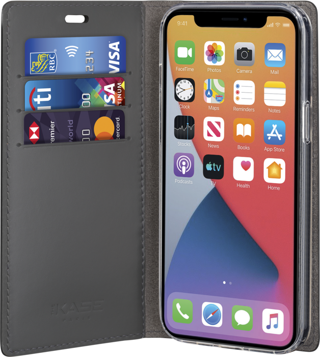 Diarycase 2.0 Coque clapet en cuir véritable avec support aimanté pour Apple iPhone 12 mini, Violet Lilas