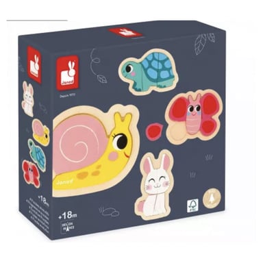 Jardín evolutivo de puzzles de madera: 4 divertidos animales para niños