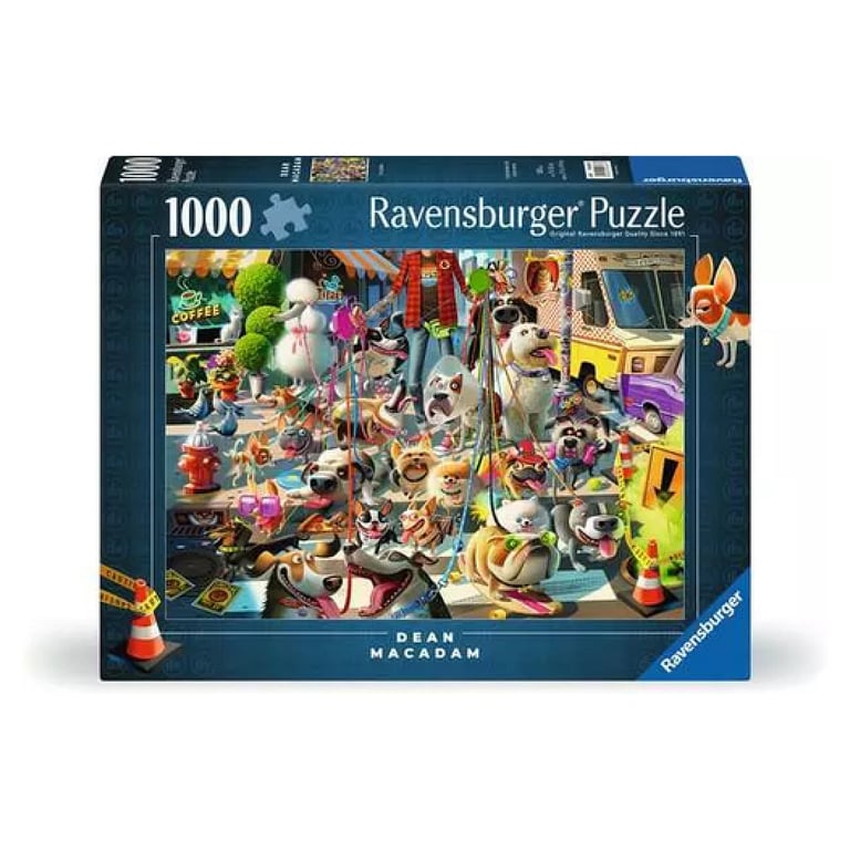 Puzzle 1000 pièces : Le promeneur de chiens Ravensburger France - vue 2