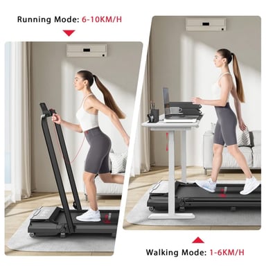 Cinta de correr Q2 Pro con pasamanos, velocidad 1-10 km/h - Negro