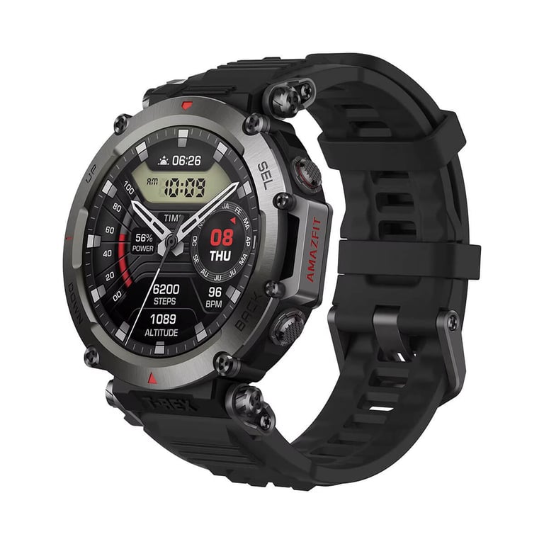 Amazfit T-Rex Ultra 3,53 cm (1.39 ) AMOLED 47 mm Numérique 454 x 454 pixels Écran tactile Noir Wifi GPS (satellite) - Neuf