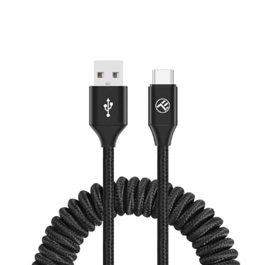 Tellur Câble de données extensible USB vers Type-C, 3A, 1,8 m, noir