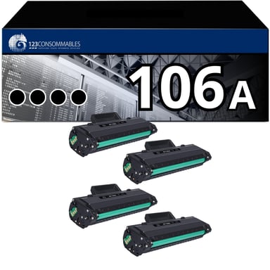 Paquete de 4 tóneres compatibles HP 106A negro