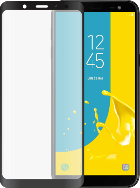 Protège-écran en verre trempé 2.5D contour noir pour Samsung Galaxy J6+ 2018