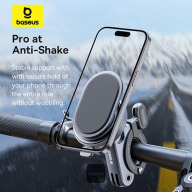 Baseus PrimeTrip support per telefono 2 in 1 per bicicletta / scooter / moto con anello supporto - Magnetico - Universale - Cosmic Black