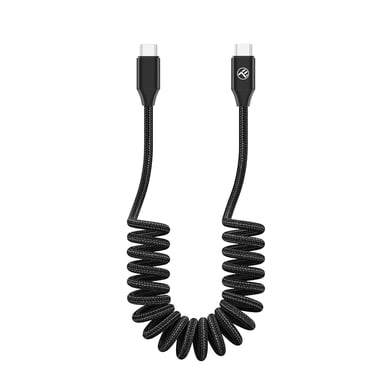 Câble de données extensible Tellur USB-C vers USB-C, PD60W, jusqu'à 1,8 m, noir