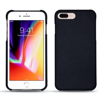 Coque cuir Apple iPhone 8 Plus -  - Noir - Cuir saffiano