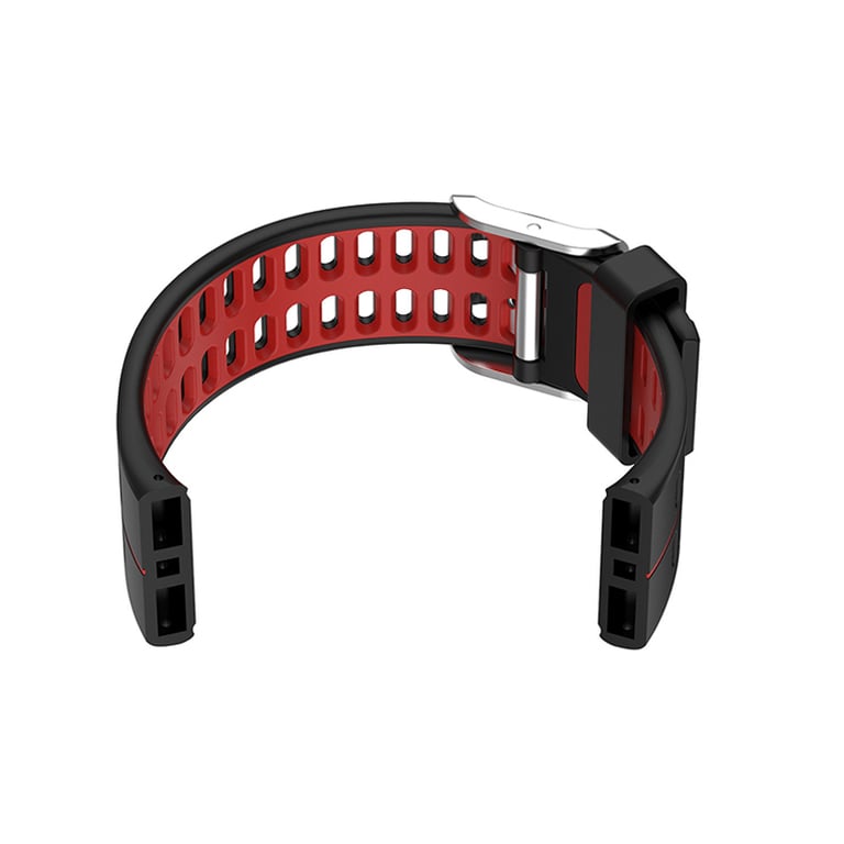 INF Bracelet De Montre En Silicone Pour Montre Connectée Gps Polar V800 Black+red Noir - vue 3