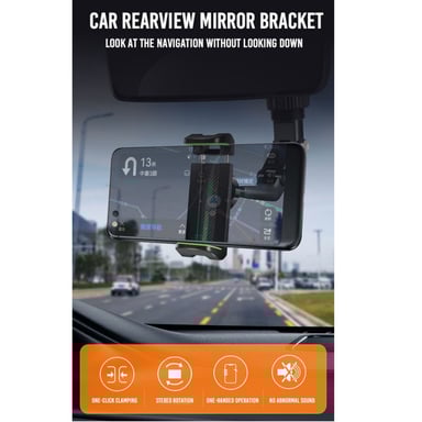 XO C107 Fixation de rétroviseur / Fixation de cadre universelle Support de smartphone avec col réglable Noir