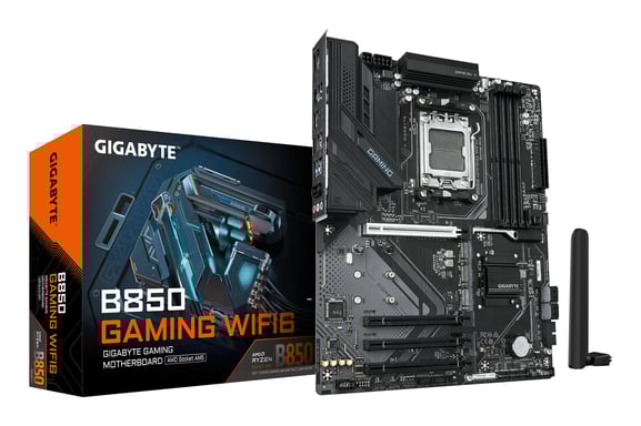 GIGABYTE B850 GAMING WIFI6 Placa Base - Procesadores AMD Ryzen Serie 9000, VRM digital de 6+2+2 fases, hasta 8200MHz DDR5 (OC), 1xPCIe 5.0 + 2xPCIe 4.0 M.2, LAN GbE, WIFI 6, USB 3.2 Gen 2