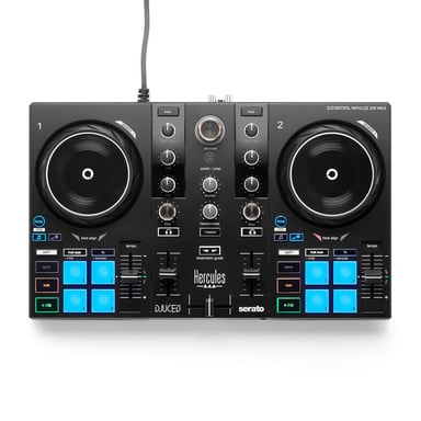 Controlador DJ de 2 platos Hercules DJControl Inpulse 200 MK3 USB-C guías Beatmatch Negro