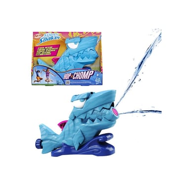 Nerf Pulverisateur d'eau Super Soaker Hop & Chomp, 2 jets giratoires, mâchoire articulée, connexion tuyau, jouet extérieur - vue 1