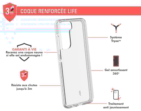 FORCE CASE FCLIFENGS21FET coque de protection pour téléphones portables Transparent Samsung G S21FE